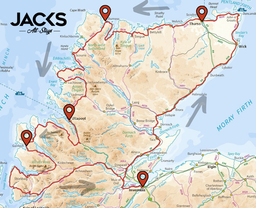 North Coast 500 Route Map