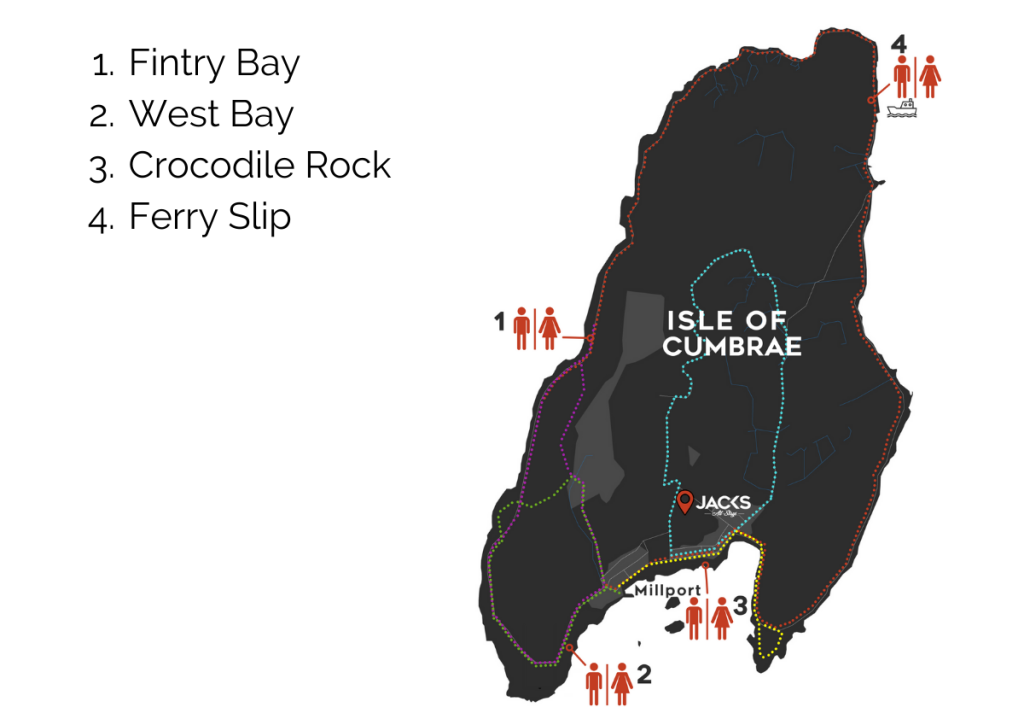 Isle of Cumbrae Toilet Locations Walking Route