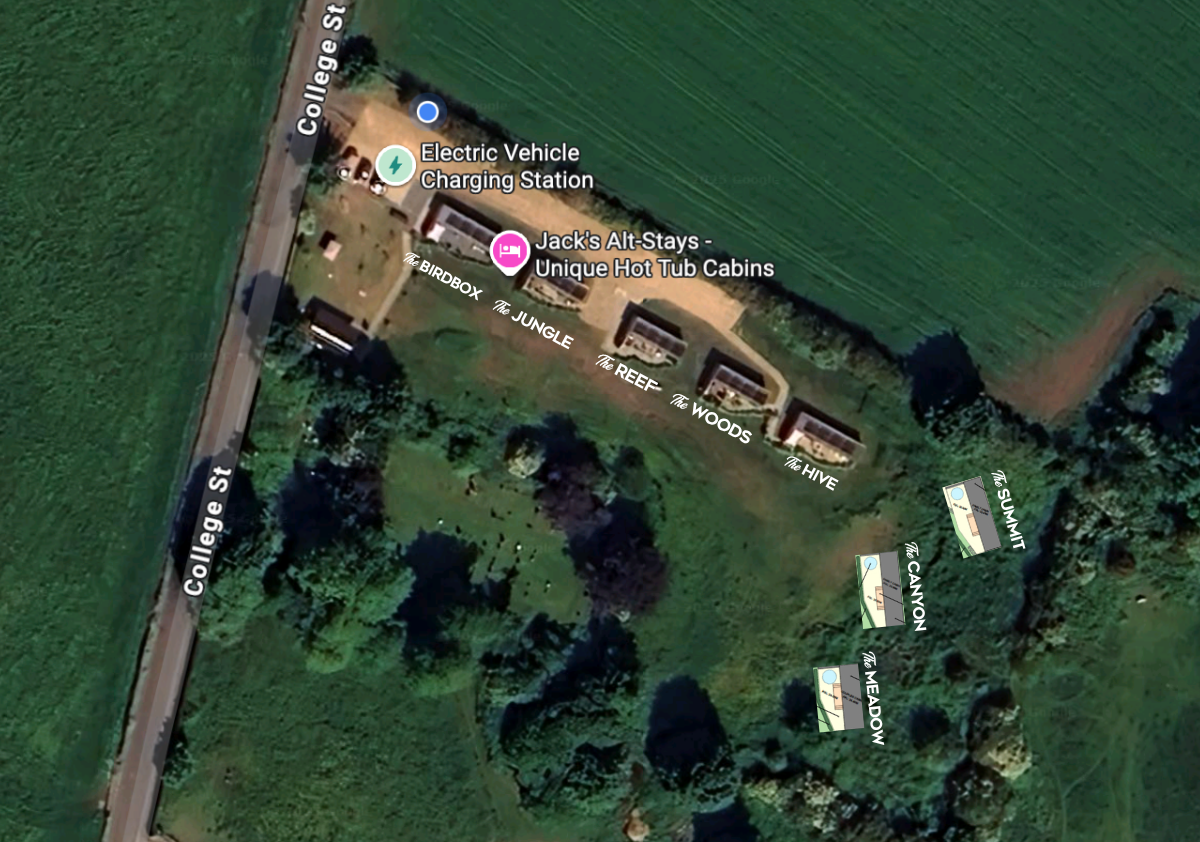 Jack's Alt-Stays New Cabins Site Layout