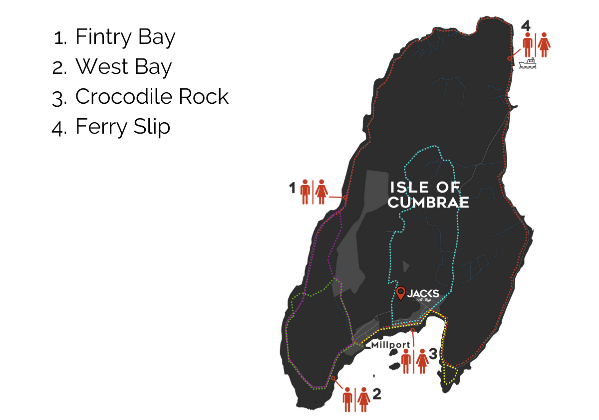 Isle of Cumbrae Toilet Locations Walking Route